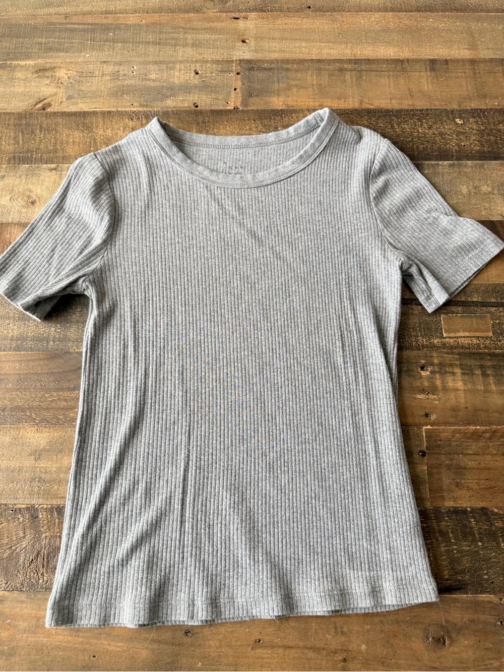 a new day Ribbed Short-Sleeve Tee - Light Gray